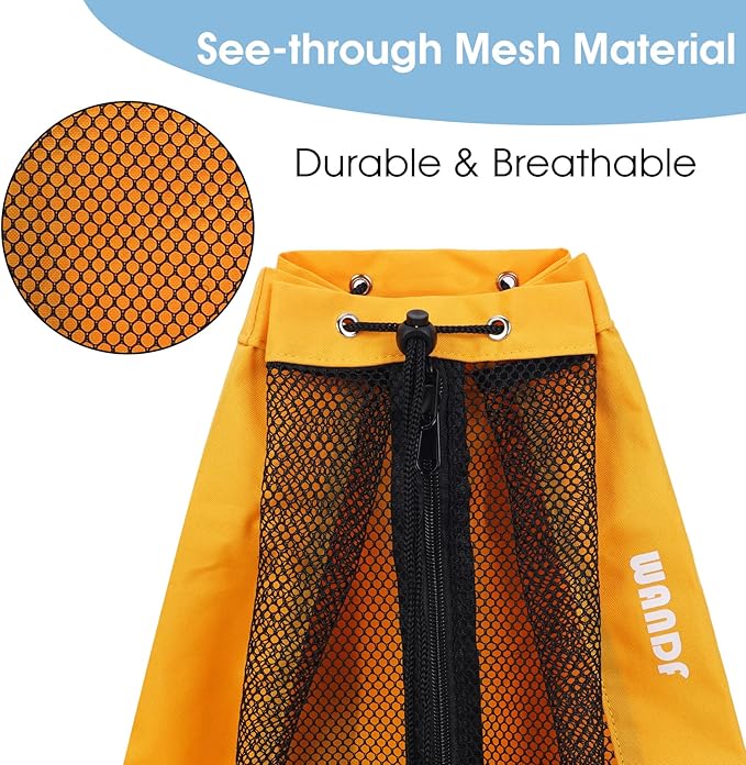 WANDF Swim Bag Mesh Drawstring Backpack Beach Backpack for Swimming, Gym, and Workout Gear