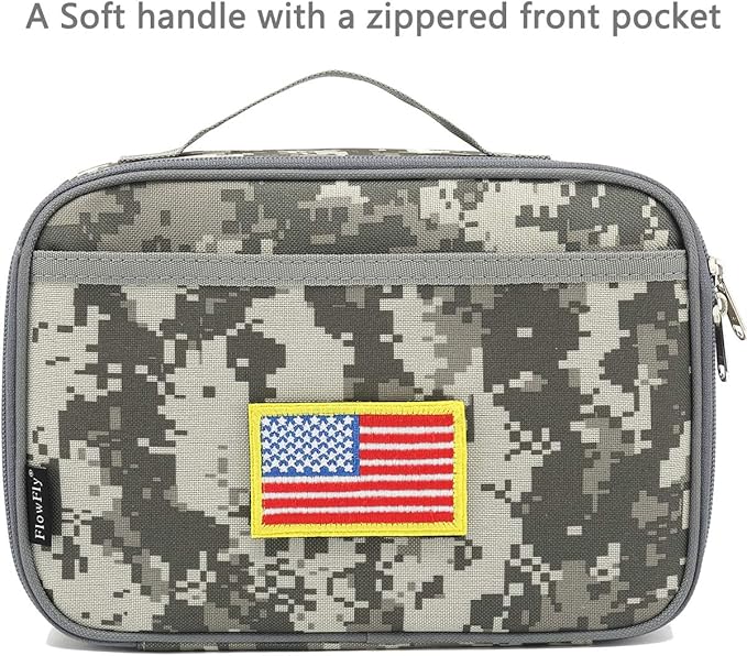 FlowFly Kids Lunch box Insulated Soft Bag Mini Cooler Back to School Thermal Meal Tote Kit for Girls, Boys, Free USA Flag Patch Included