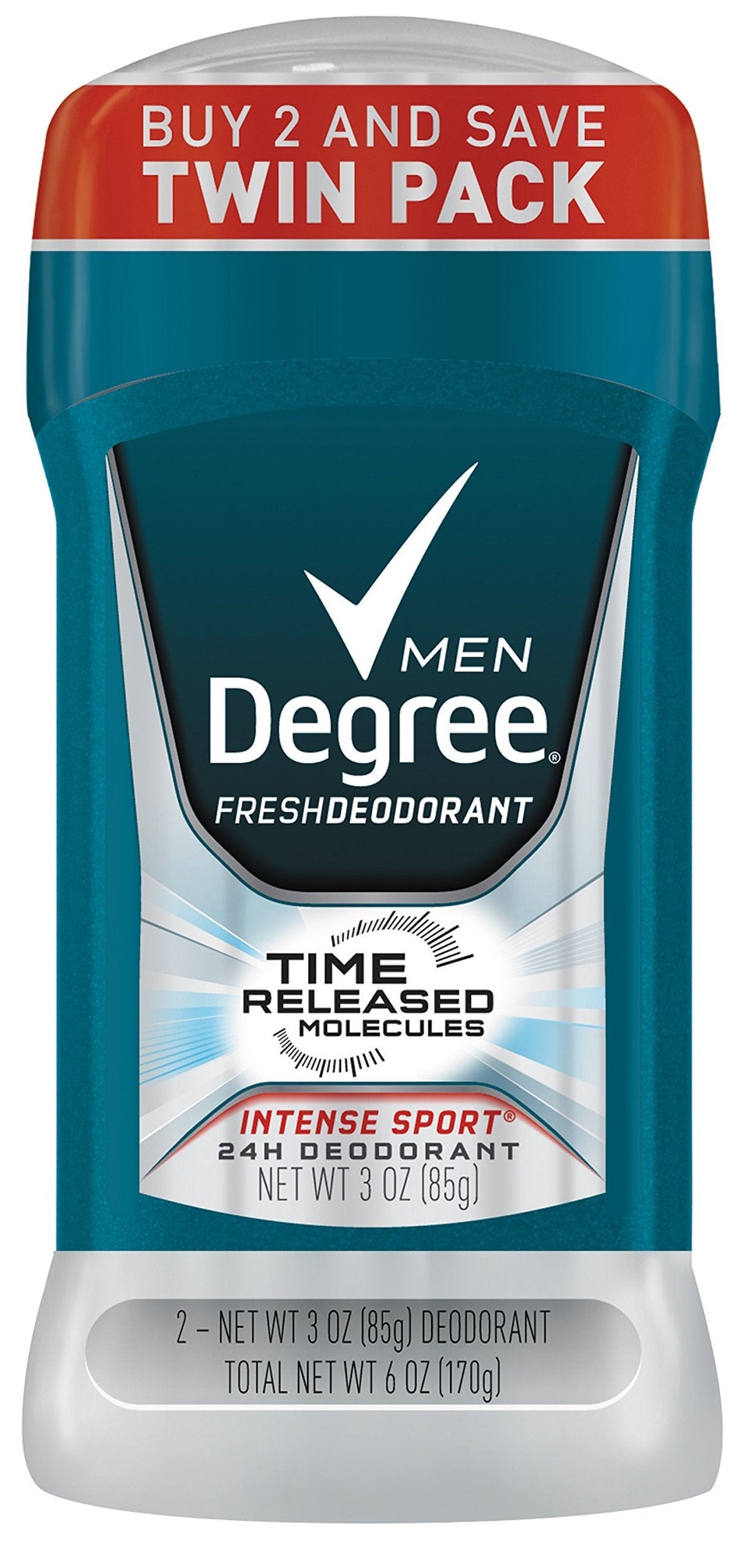 Degree Men Fresh Deodorant, Intense Sport, 3 Oz, 2 Pk