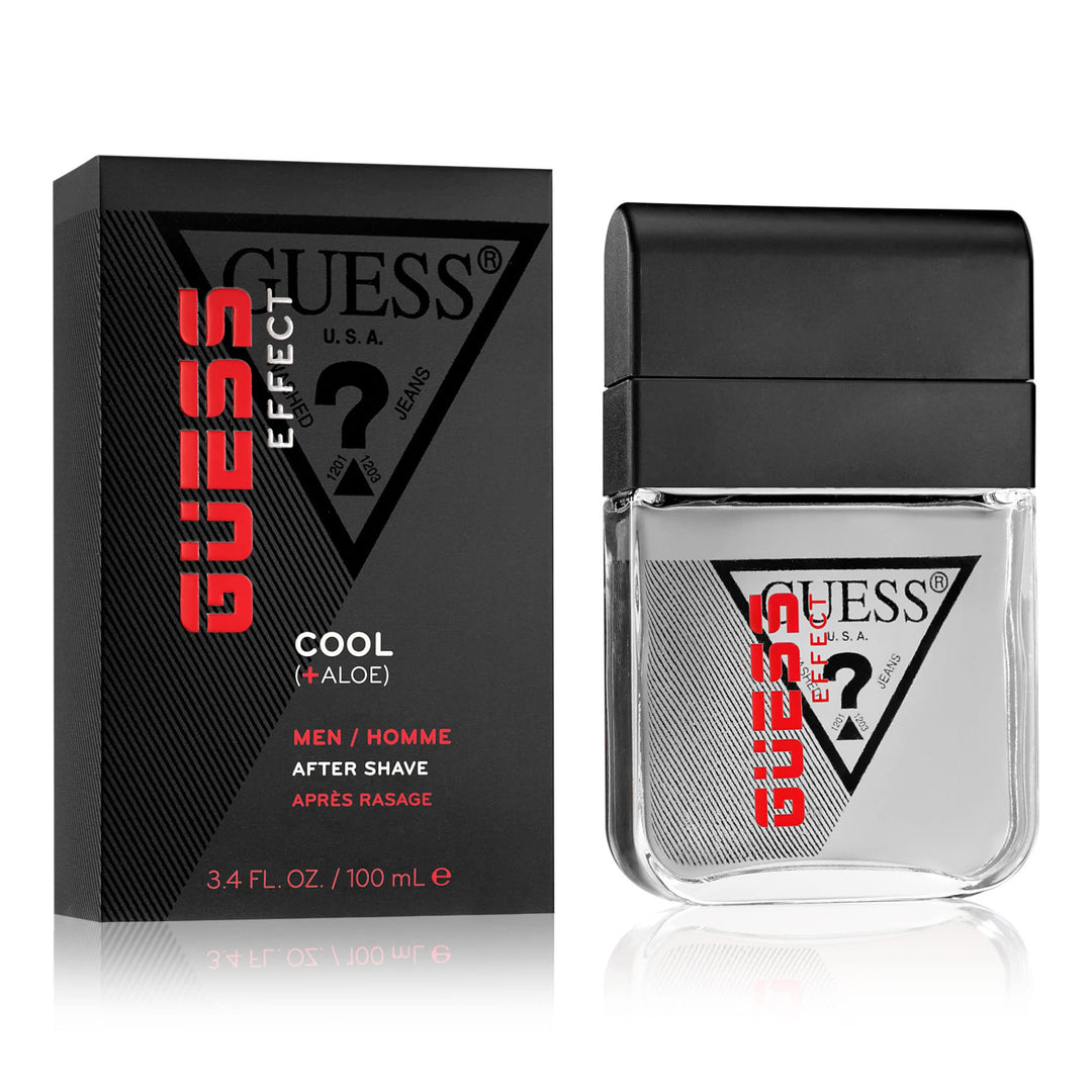 Guess Effect Grooming Cool After Shave With Aloe Vera For Men, 3.4 Fl Oz