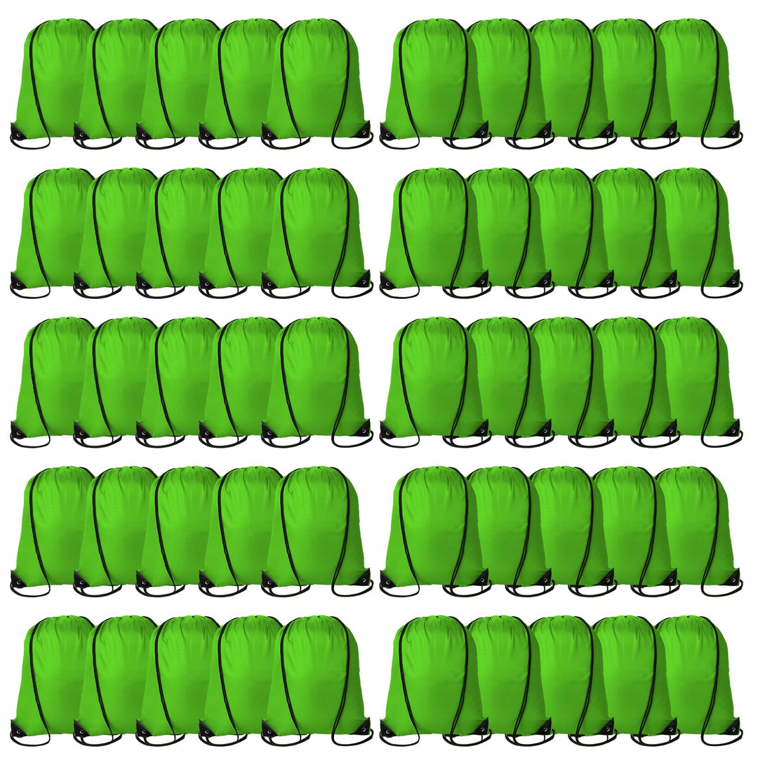 Topspeeder 60 Pieces Drawstring Backpack Bags Sports Sackpack Bulk Cinch Gym Bag for Women Men Outdoor Sports Backpack for St. Patrick's Day Gift (Green)