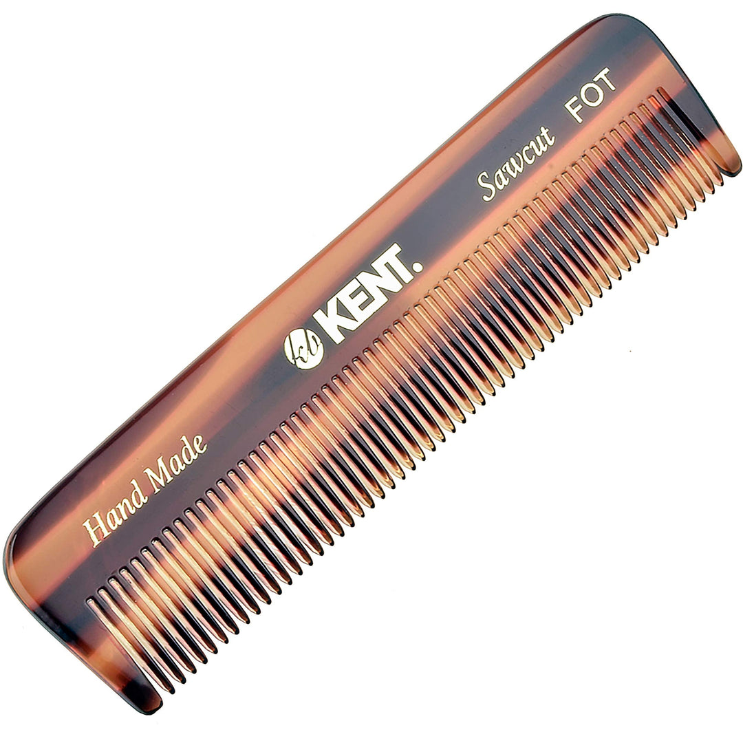 Kent A FOT Handmade All Fine Tooth Pocket Comb for Men, Hair Comb Straightener for Everyday Grooming Styling Hair, Mustache and