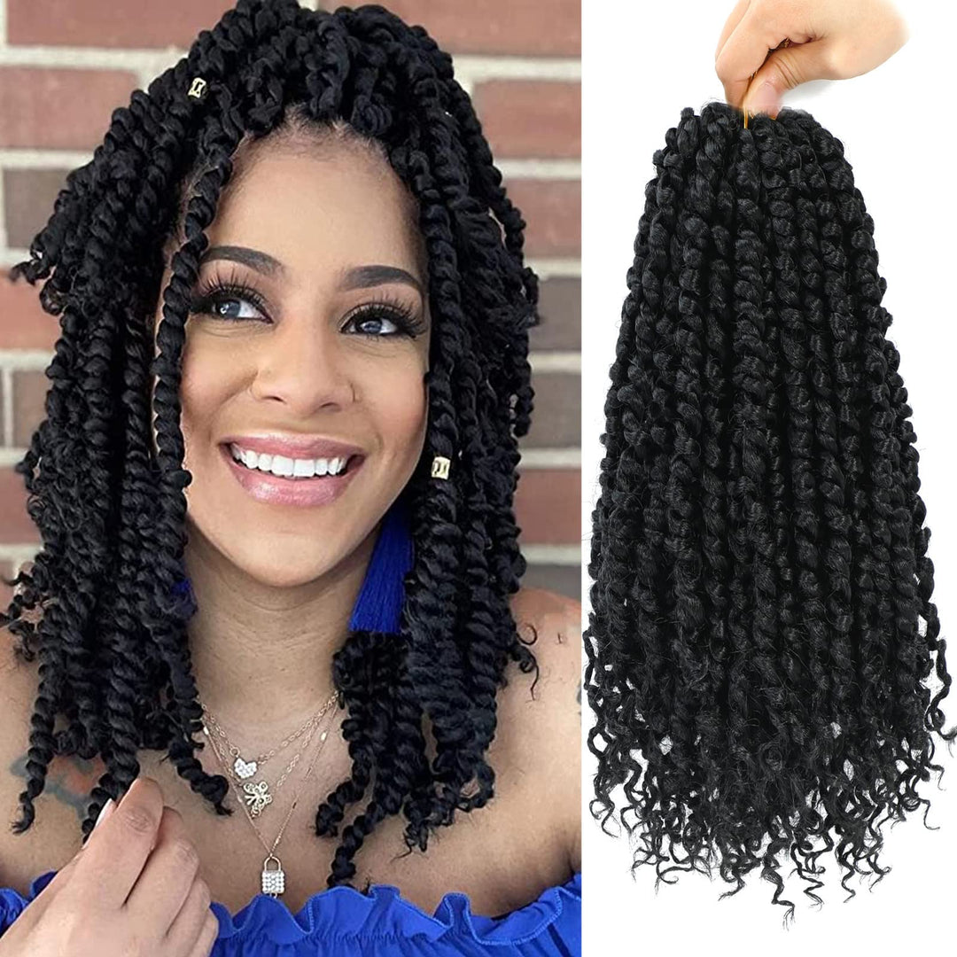 9 Packs Pre-Twisted Passion Twist Hair 12 Inch Passion Twist Crochet Hair Pre Looped Crochet Passion Twist Hair Bohemian Short P