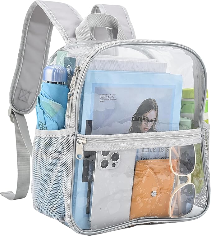 USPECLARE Clear Backpack for Stadium Approved 12×6×12, Water proof Clear Bag for Stadium Events and Concert Work Sport Event