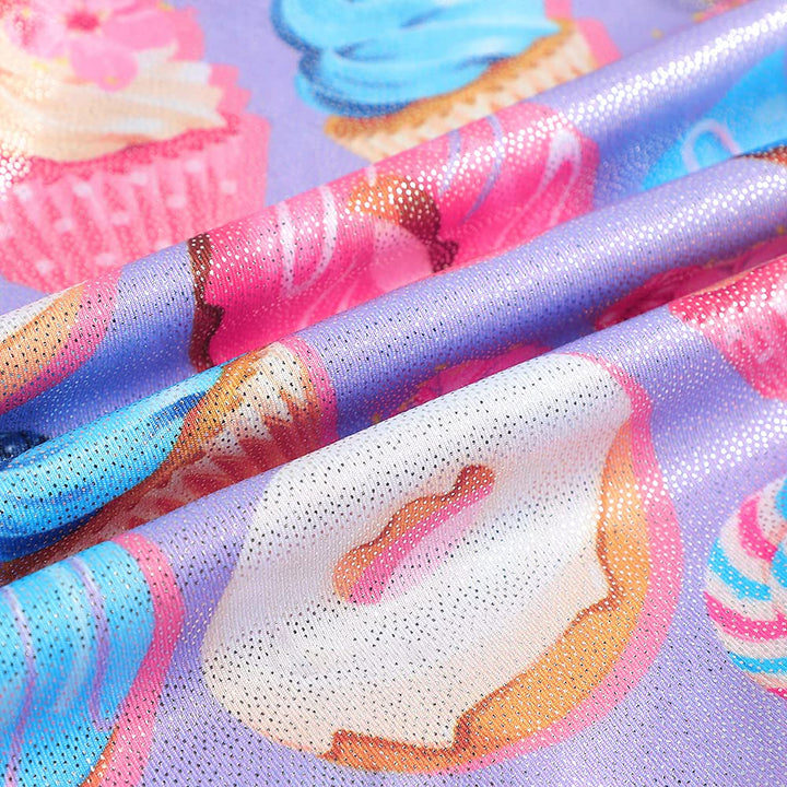 Leotards for Girls Gymnastics4t 5t Toddler Dance Leotard Athletic Dance Wear Shiny Purple Donuts Biketard (Donuts Purple, 4-5T)