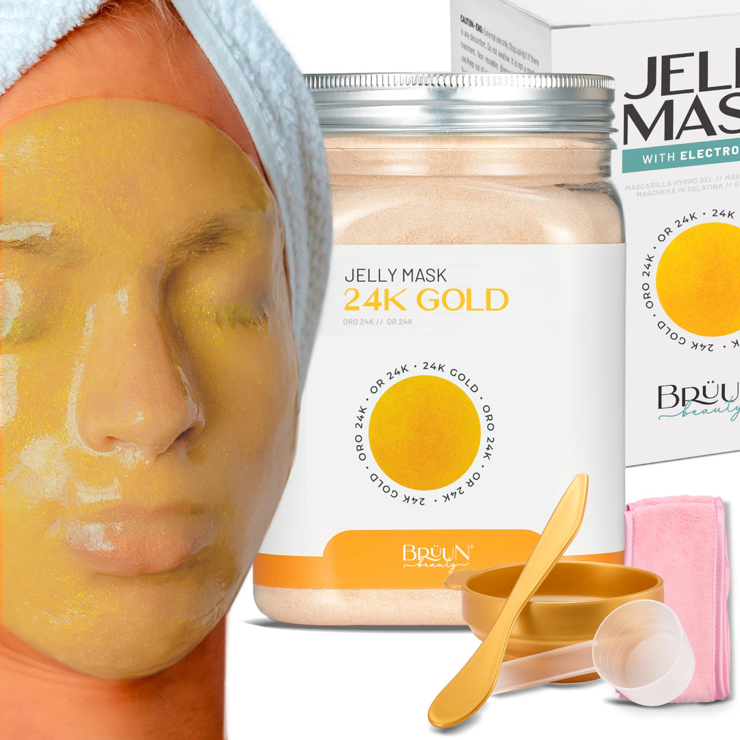 Brun Peel-Off 24K Gold Jelly Mask For Face Care - A 23 Fl Oz Rubber Mask Jar For 30 To 35 Treatments - A Skin Care Moisturizing