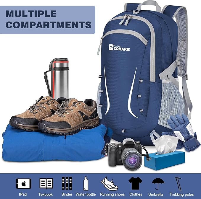 ZOMAKE Lightweight Packable Backpack 35L, Foldable Backpacks Water Resistant Collapsible Light Daypack for Hiking