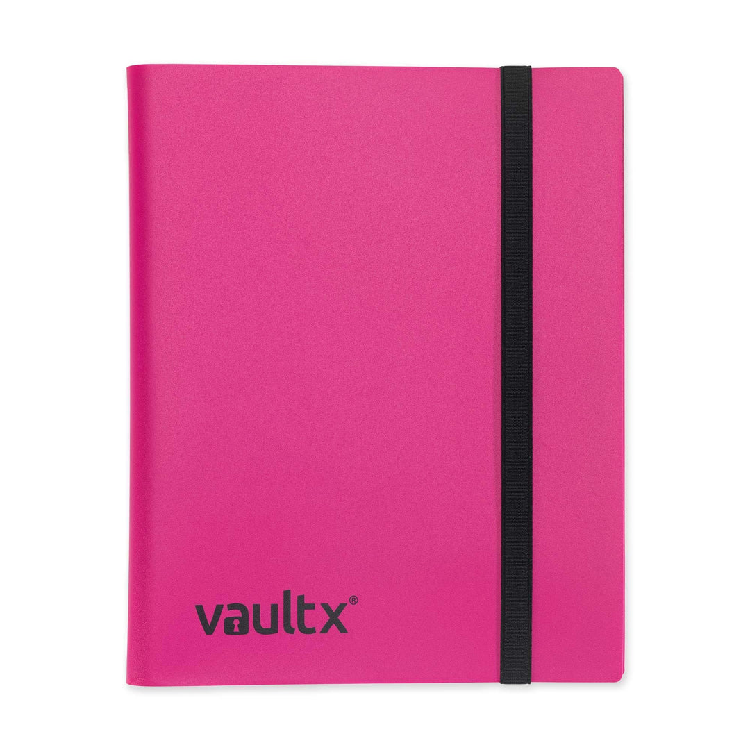 Vault X Binder - 9 Pocket Trading Card Album Folder with Strap Fastening - 360 Side Loading Pocket Binder for TCG (Pink)