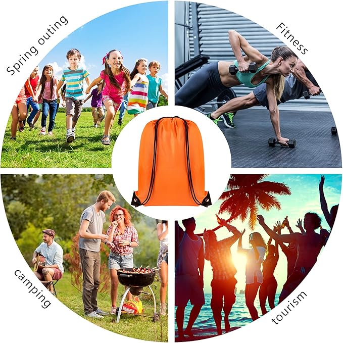 GoodtoU Drawstring Bags Bulk, 40 Pcs Draw String Bags Nylon Cinch Bags Gym Drawstring Backpack String Bag Backpack, 20 Colors