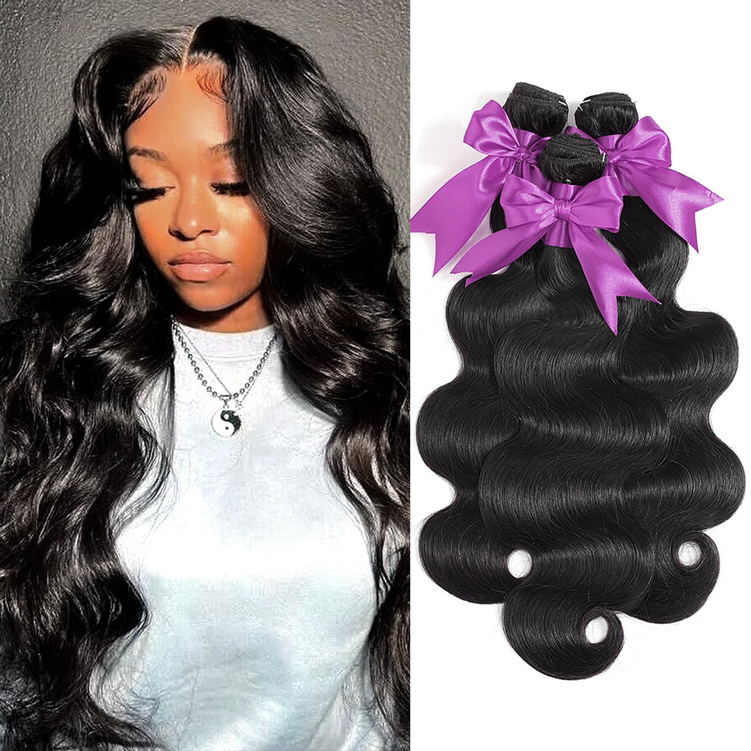 Beanatasha 12A Human Hair Bundles 24 26 28 Inch Body Wave Bundles Human Hair 100% Unprocessed Brazilian Virgin Weave 3 Bundles D