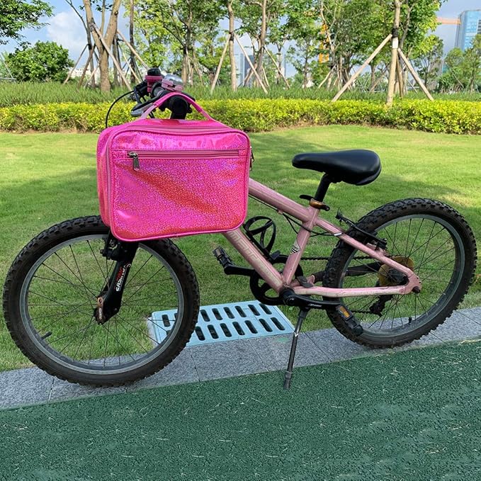 FlowFly Kids Lunch box Insulated Soft Bag Mini Cooler Back to School Thermal Meal Tote Kit for Girls, Boys,Pink