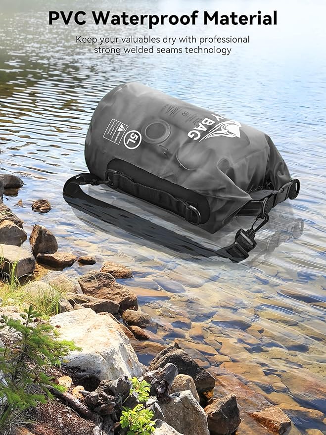 HEETA Dry Bag Waterproof for Women Men, 5L/10L/20L/30L/40L Roll Top Lightweight Dry Storage Bag Backpack with Phone Case for Travel, Swimming, Boating, Kayaking, Camping & Beach, 11 Transparent Colors