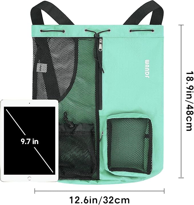 WANDF Swim Bag Mesh Drawstring Backpack with Wet Pocket for Swimming, Gym, and Workout Gear
