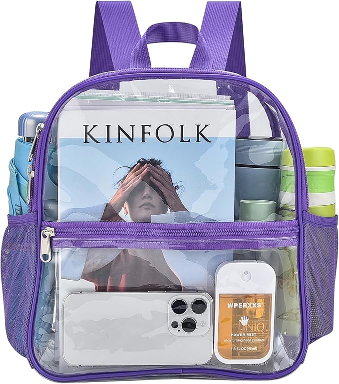 USPECLARE Clear Backpack Stadium Approved 12X11x6, Waterproof Clear Bag Stadium Backpack for Concert Work Sport Event