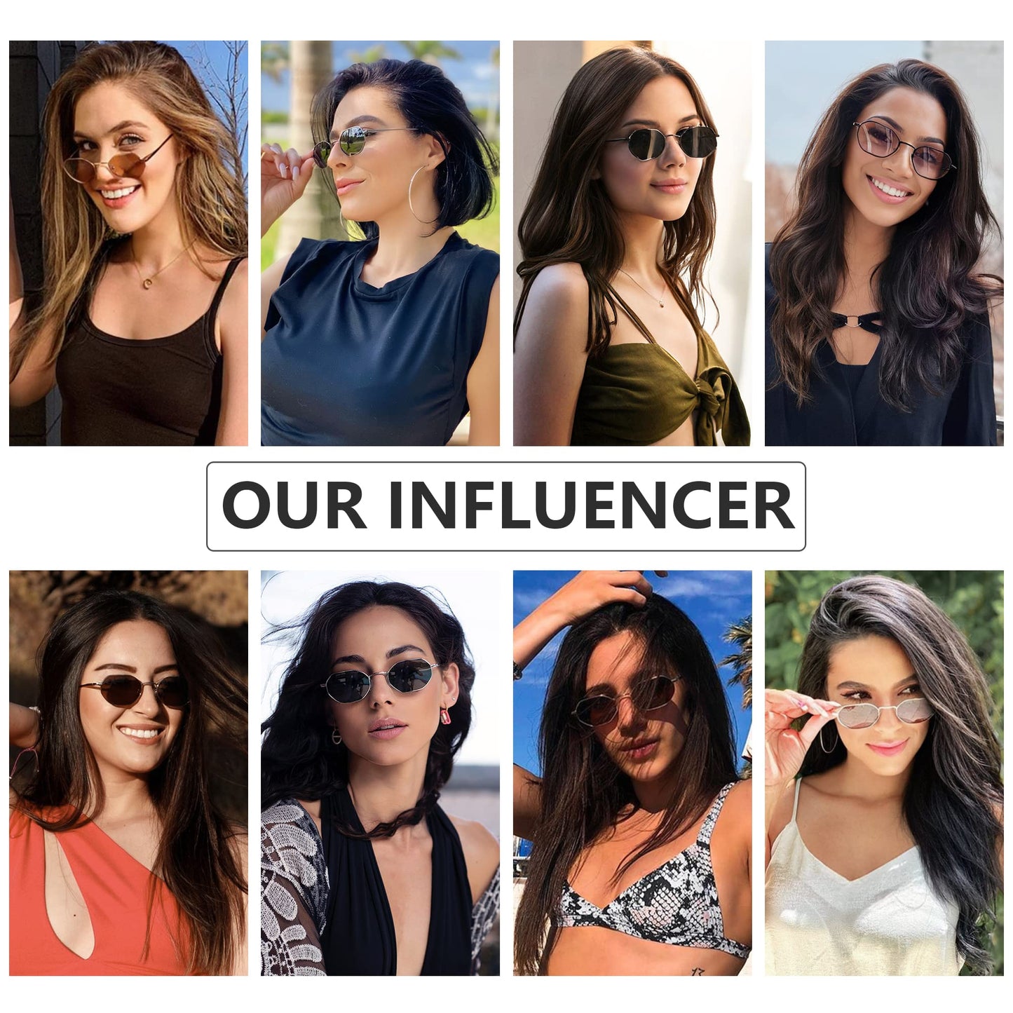 ZENOTTIC Small Octagonal Polarized Sunglasses for Women Men Hippie Metal Frame Retro Rectangle Sun Glasses