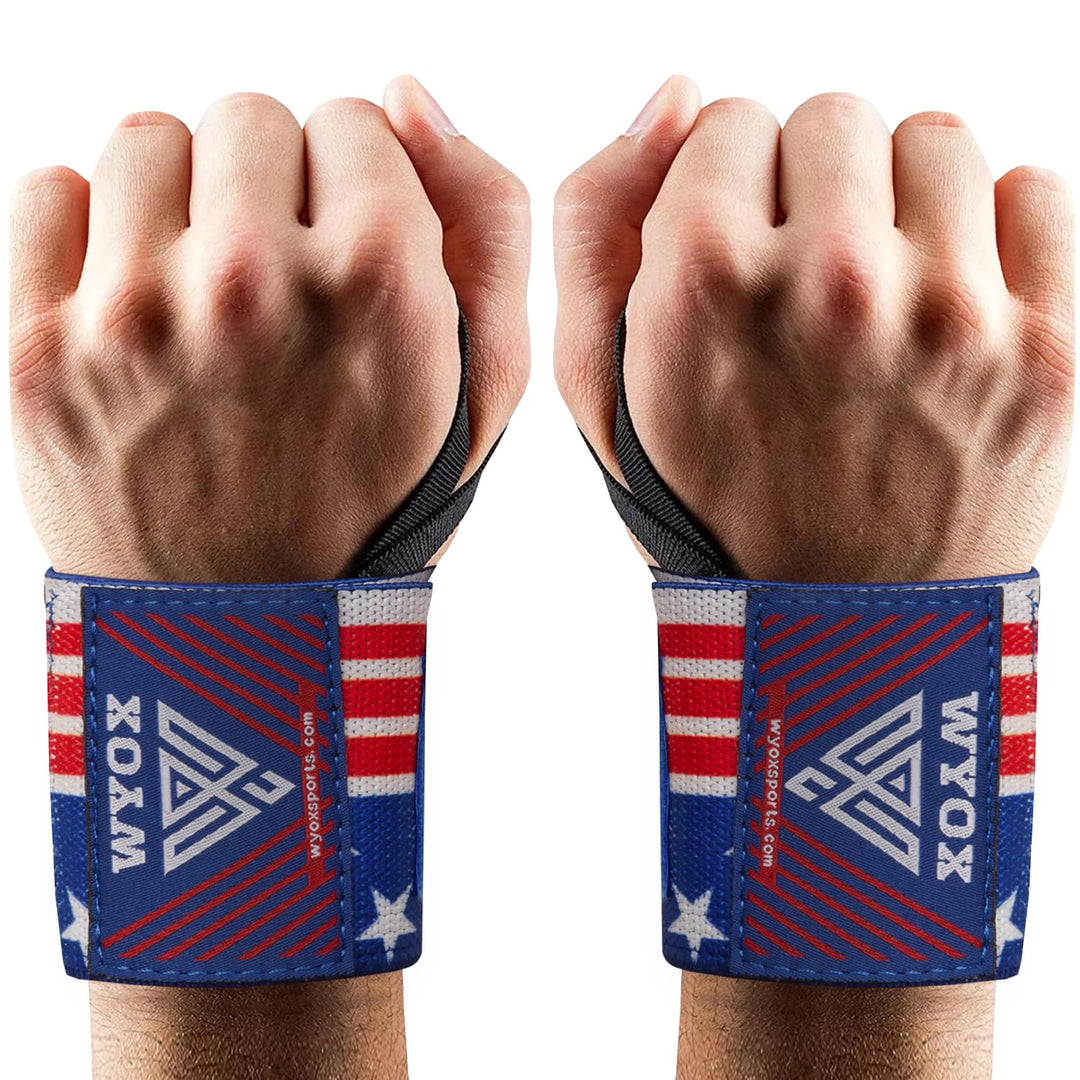 WYOX 18" Wrist Wraps for Lifting | Thumb Loop Wrist Wraps for Powerlifting, Bench Press & Weightlifting | Wrist Support Braces for Men & Women | Gym Workout Bands for Stability & Muscle Protection