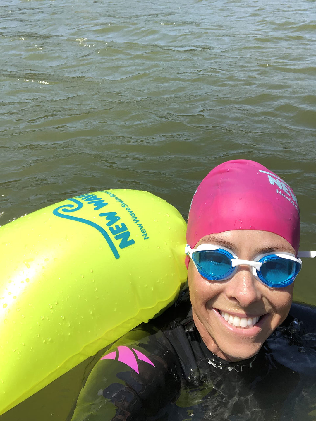 New Wave Swim Buoy - Swim Safety Float and Drybag for Open Water Swimmers, Triathletes, Kayakers and Snorkelers, Highly Visible Buoy Float for Safe Swim Training (20 Liter - Large)
