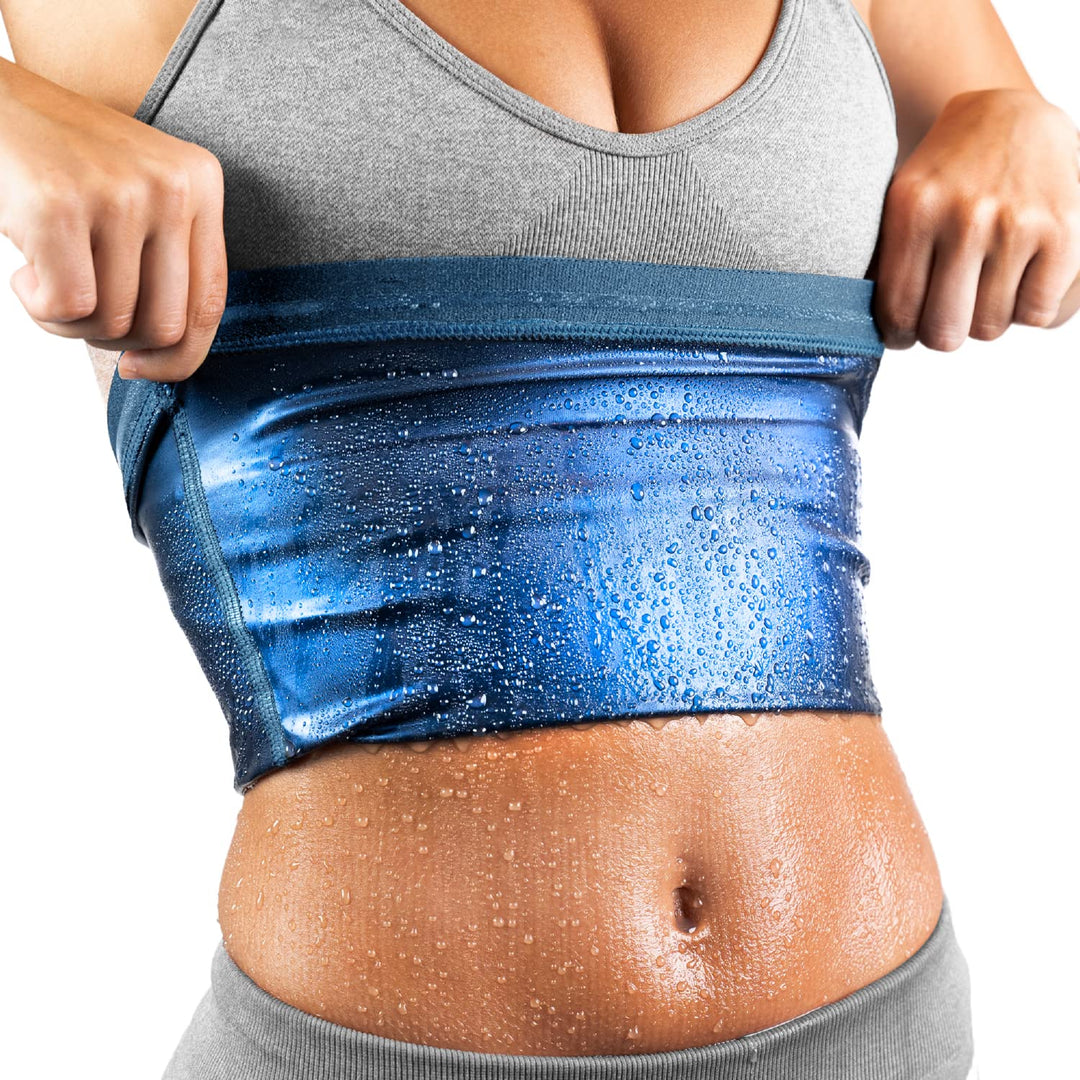 Sweat Spark Waist Trainers for Women Belly Fat (Teal, XS) - Sweat More, Shape Your Back & Abdomen, Wear During Workout