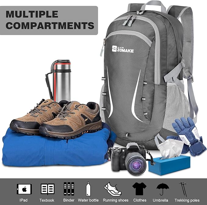 ZOMAKE Lightweight Packable Backpack 35L, Foldable Backpacks Water Resistant Collapsible Light Daypack for Hiking