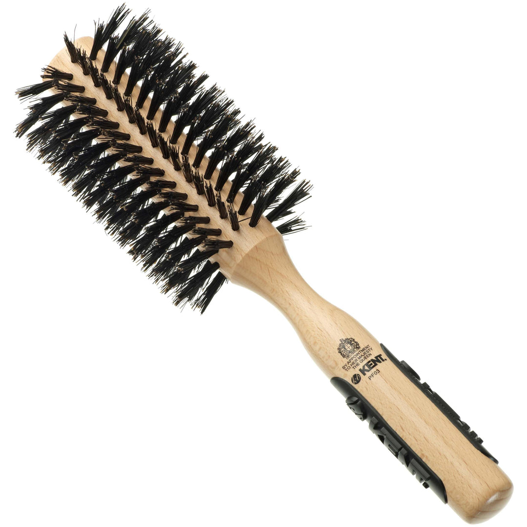 Kent Pf03 Round Curling Brush With Hard Natural Boar Bristle - Hair Drying Brush, Round Hair Brush, And Blowout Brush - Small Ro