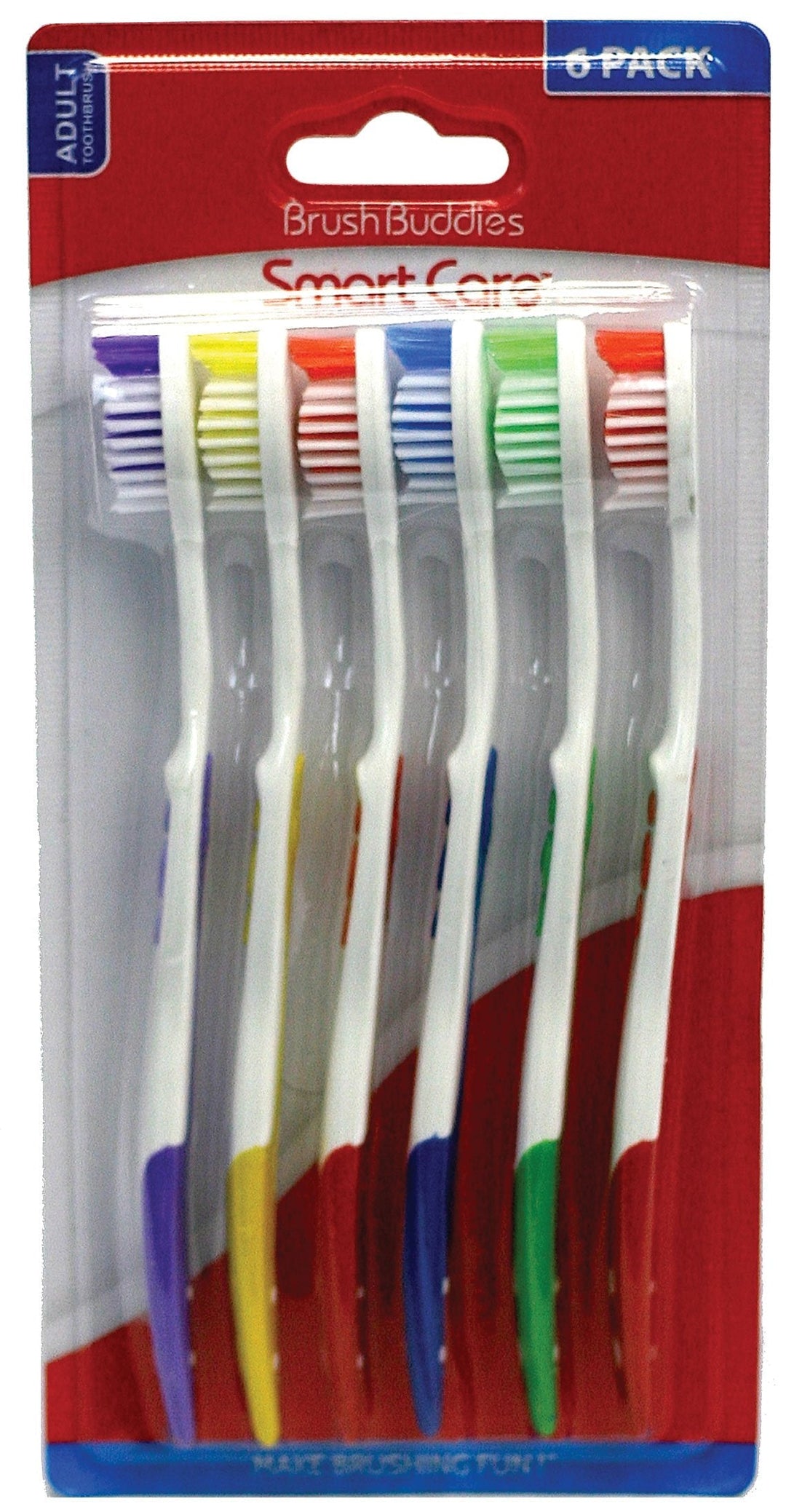 Brush Buddies Adult Toothbrushes - 6 Pack