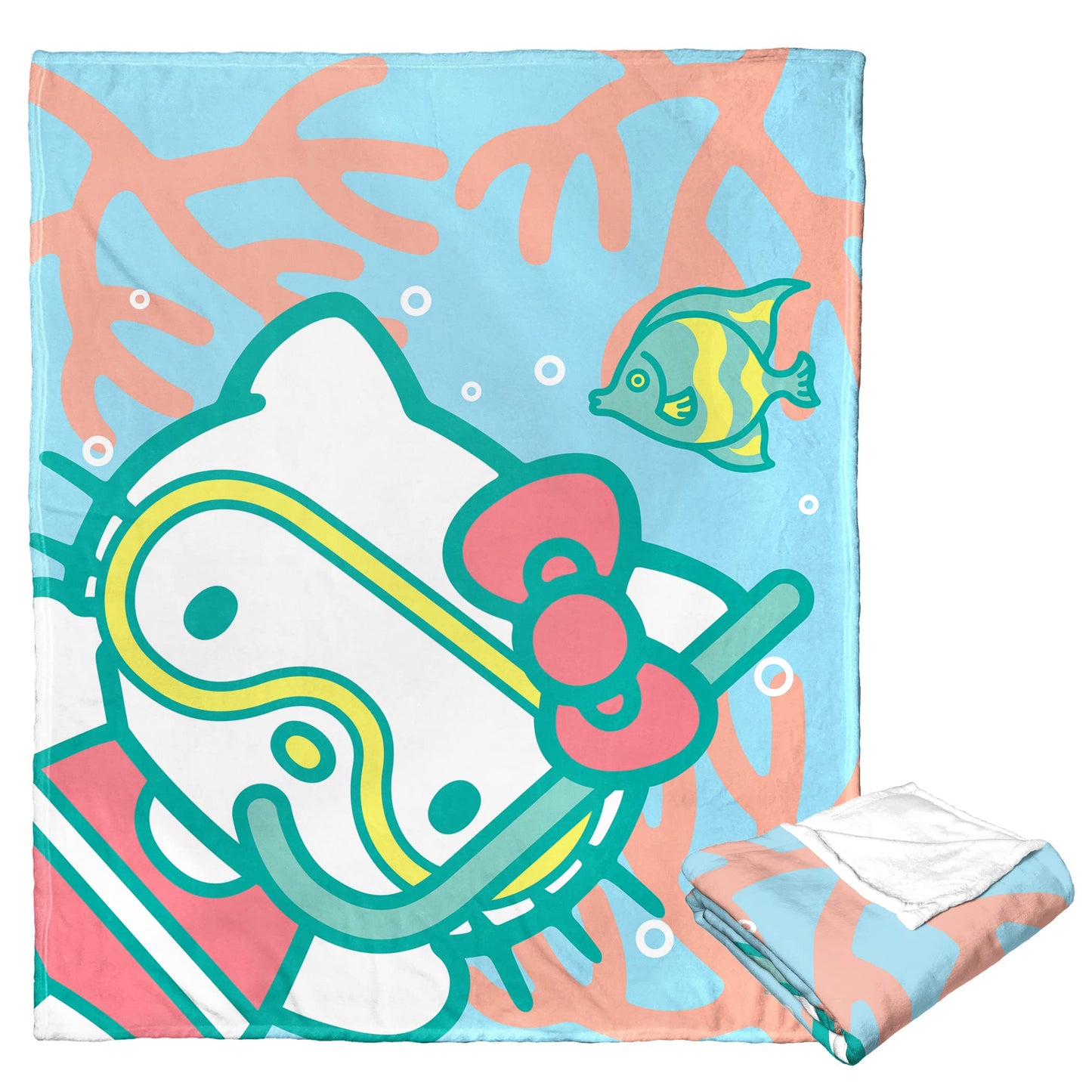 Northwest Hello Kitty Silk Touch Throw Blanket, 50" x 60", Deep Diving