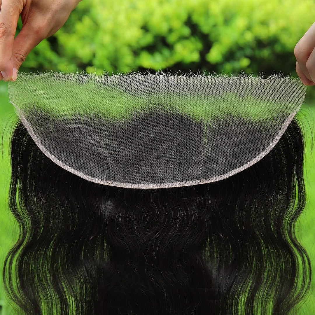 Beeos 13X4 Skinlike Real Hd Lace Frontal Only, Body Wave 0.10Mm Thin Clear Hd Frontal Pre Plucked Clean Hairline Virgin Human Ha