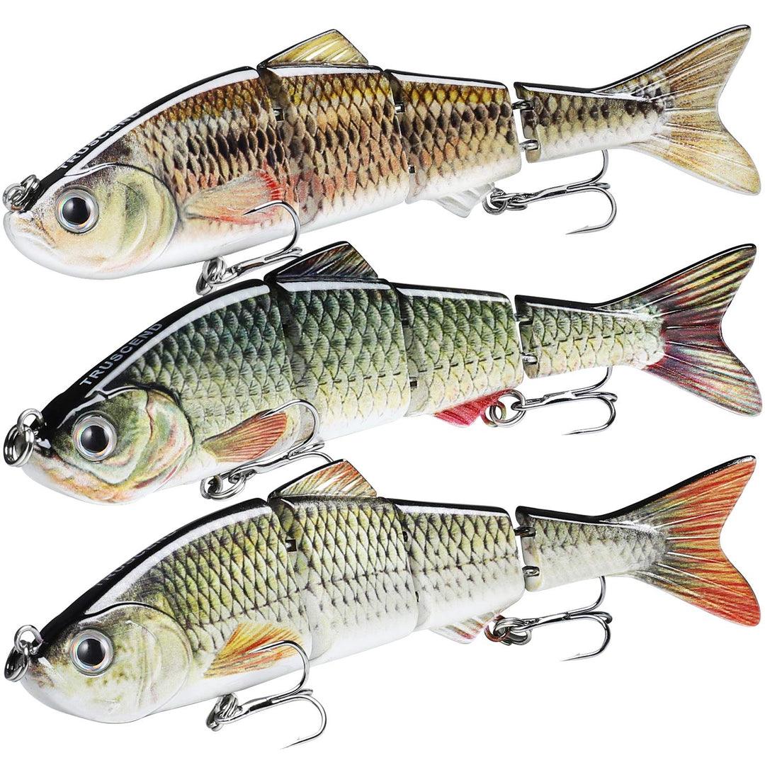 TRUSCEND Fishing Lures for Freshwater and Saltwater, Lifelike Swimbait for Bass Trout Crappie, Slow Sinking Bass Fishing Lure, Amazing Fishing Gifts for Men, Must-Have for Family Fishing Gear