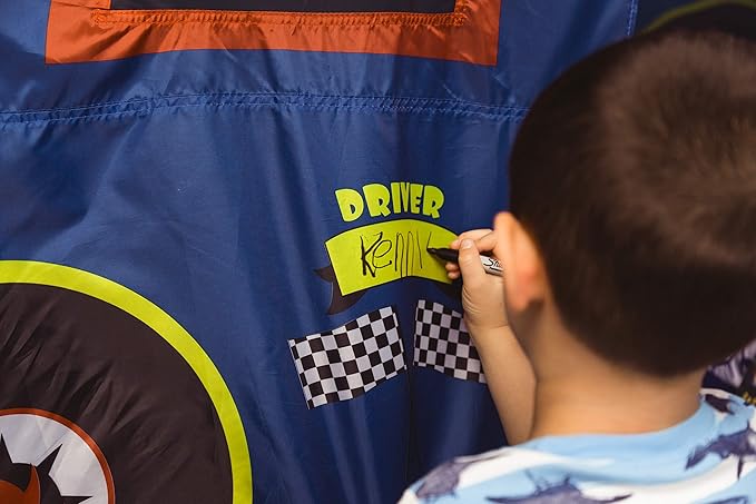 Pacific Play Tents 19711 Kids Rad Racer Bed Tent Playhouse - Full Size Mattress