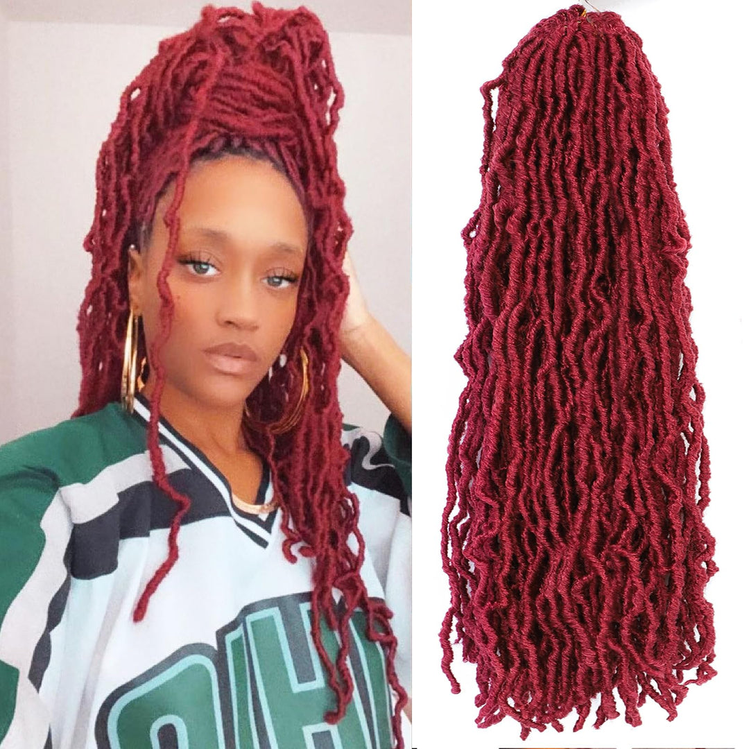 Faux Locs Crochet Hair Burgundy Soft Locs 24 Inch 7 Packs Long Crochet Locs Blonde Locs Pre Looped Synthetic Hair Extensions (24