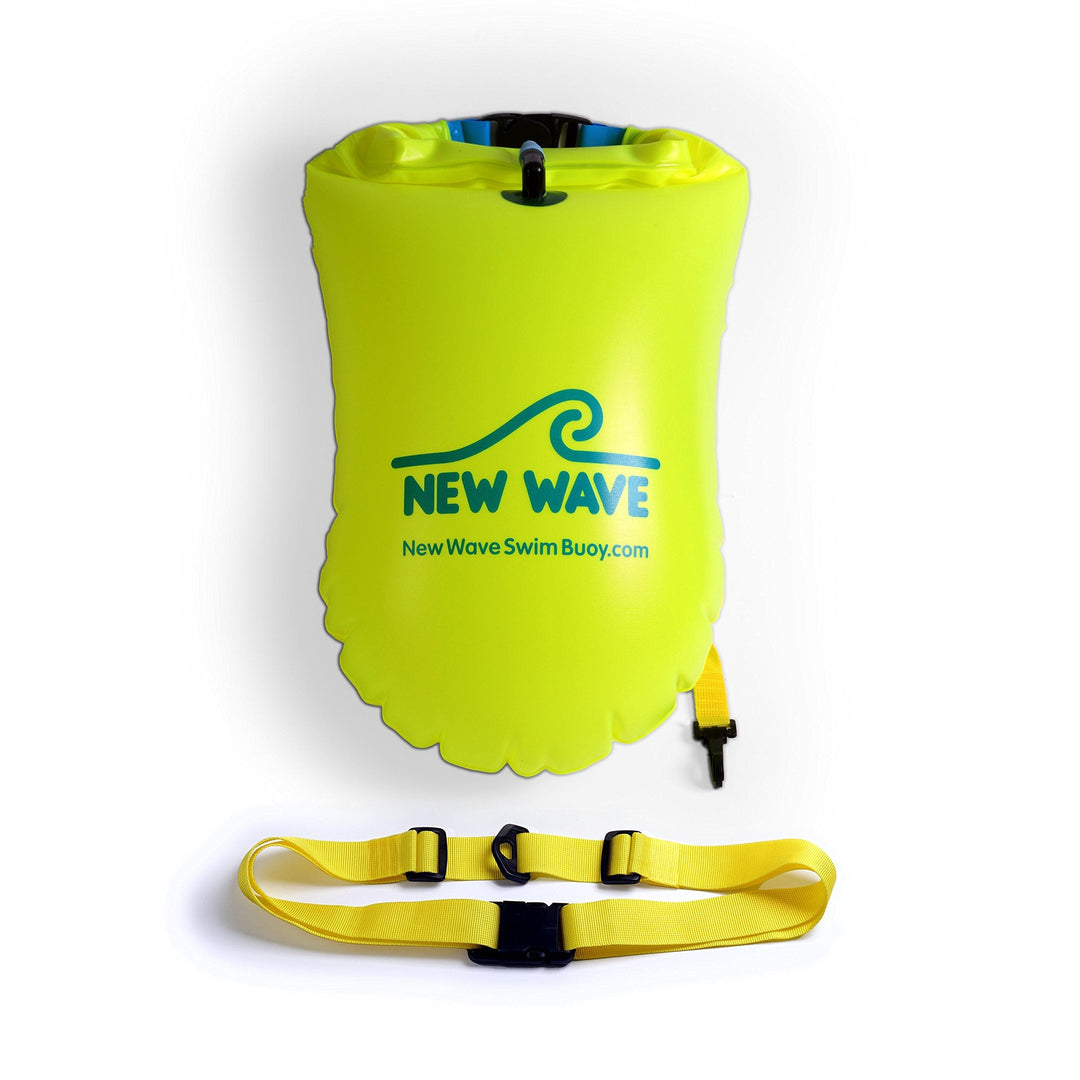 New Wave Swim Buoy - Swim Safety Float and Drybag for Open Water Swimmers, Triathletes, Kayakers and Snorkelers, Highly Visible Buoy Float for Safe Swim Training (20 Liter - Large)