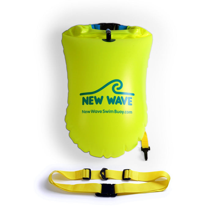 New Wave Swim Buoy - Swim Safety Float and Drybag for Open Water Swimmers, Triathletes, Kayakers and Snorkelers, Highly Visible Buoy Float for Safe Swim Training (20 Liter - Large)
