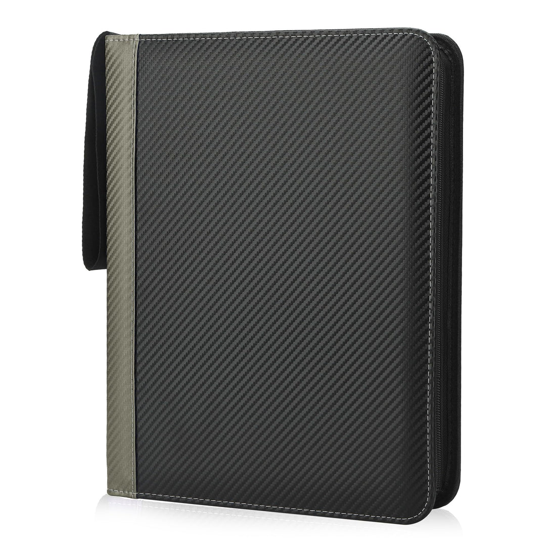 TCGUARD 9 Pockets Trading Card Binder with Sleeves Card Organizer, 900 Double Sided Pocket PU Card Collection Binder, Baseball Binder,for Sports Card, MTG, TCG Yugioh Card (Gray)
