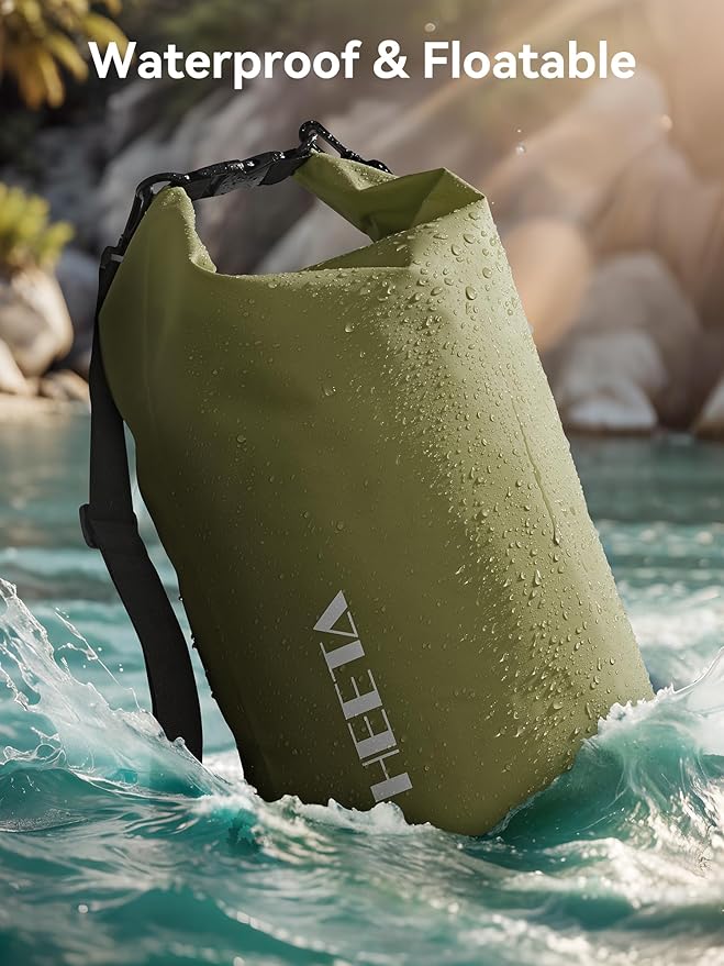 HEETA Waterproof Dry Bag for Women Men(Upgraded Version) 5L/10L/20L/30L/40L Roll Top Lightweight Dry Storage Bag Backpack with Emergency Whistle for Travel, Swimming, Boating, Kayaking, Camping, Beach
