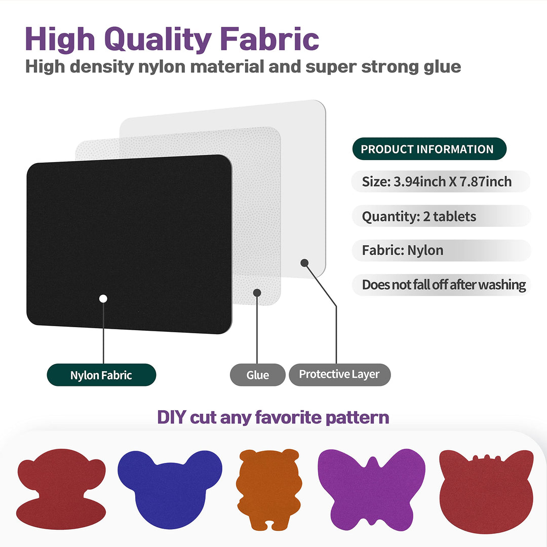 Azobur 2-Pack Nylon Repair Patches Self Adhesive Vinyl Outdoor Camping Gear Repair Kit,Waterproof Fabric Repair Patches for Down Jacket, Tent, Sleeping Bag (10X20cm)