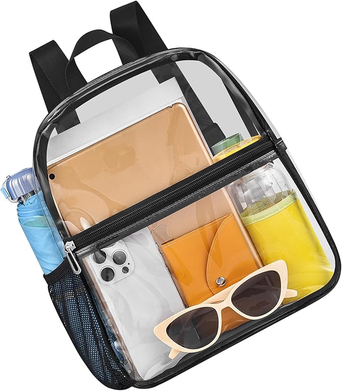 USPECLARE Clear Backpack Stadium Approved 12X11x6, Waterproof Clear Bag Stadium Backpack for Concert Work Sport Event