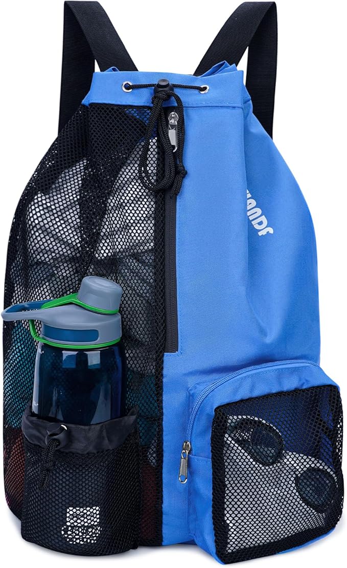 WANDF Swim Bag Mesh Drawstring Backpack with Wet Pocket for Swimming, Gym, and Workout Gear