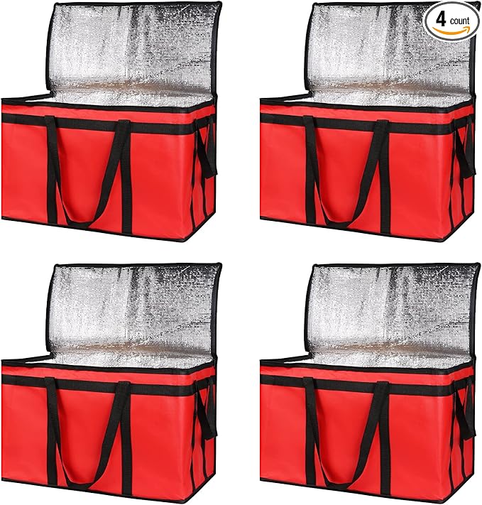 Insulated Reusable Grocery Shopping Bags, 4 Packs