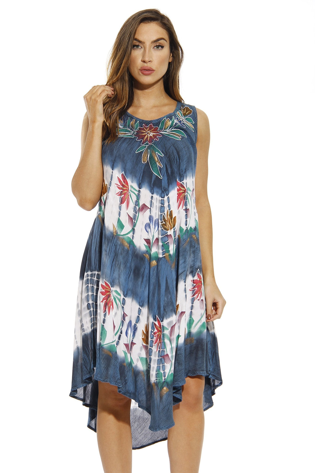Riviera Sun 21663-BLU-XL Summer Dresses/Swimsuit Cover Up