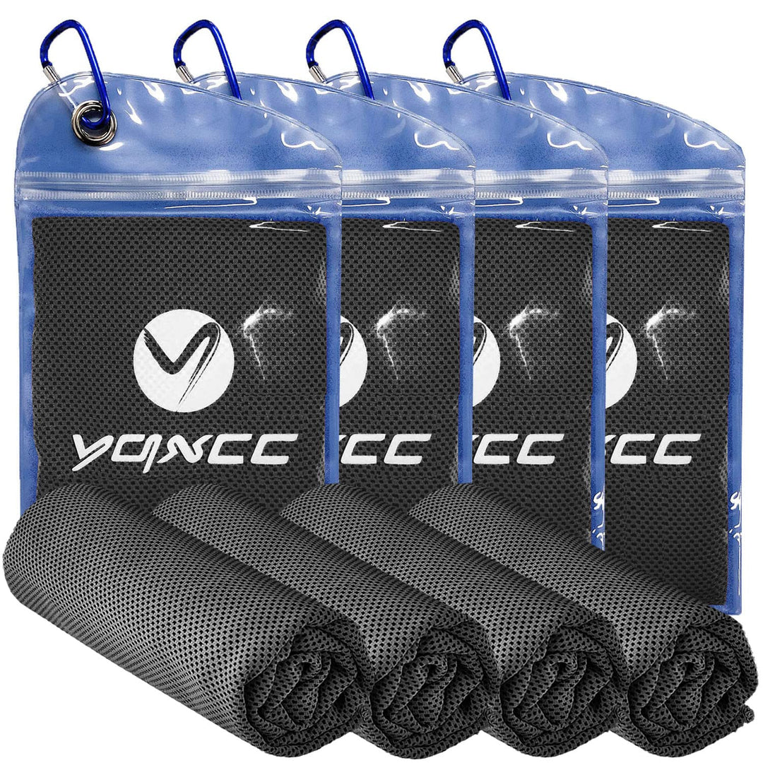 YQXCC 4 Pack Cooling Towel (47"x12") Ice Towel for Neck, Microfiber Cool Towel, Soft Breathable Chilly Towel for Yoga, Sports, Golf, Gym, Camping, Running, Fitness, Workout & More Activities