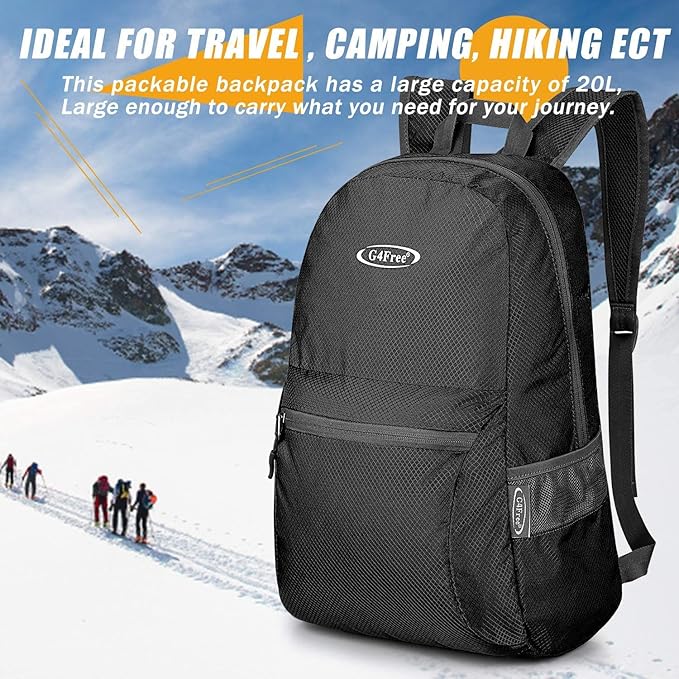 G4Free 20L Lightweight Packable BackpackTravel Hiking Daypack Foldable Backpack for Men Women