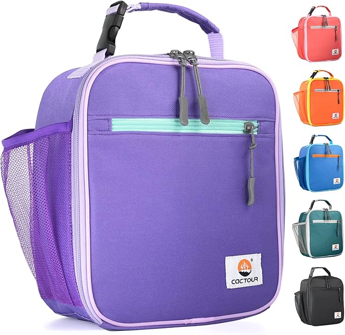 Lunch Box Kids,Premium Insulated Lunch Bag for Girls Boys Teen Women,Soft Bag Mini Cooler Back to School Thermal Reusable Lunch Bag for Work School Picnic (Purple)