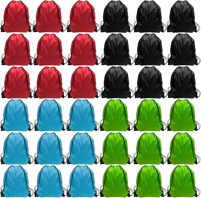 GoodtoU Drawstring Gym Backpack - 36 Pcs String Bag - Cinch Bag Bulk - 4 Colors