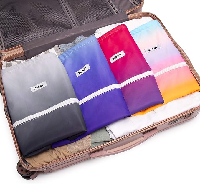 WANDF Drawstring Backpack String Bag Sackpack Cinch Water Resistant Nylon for Gym Shopping Sport Yoga (Rain bow)