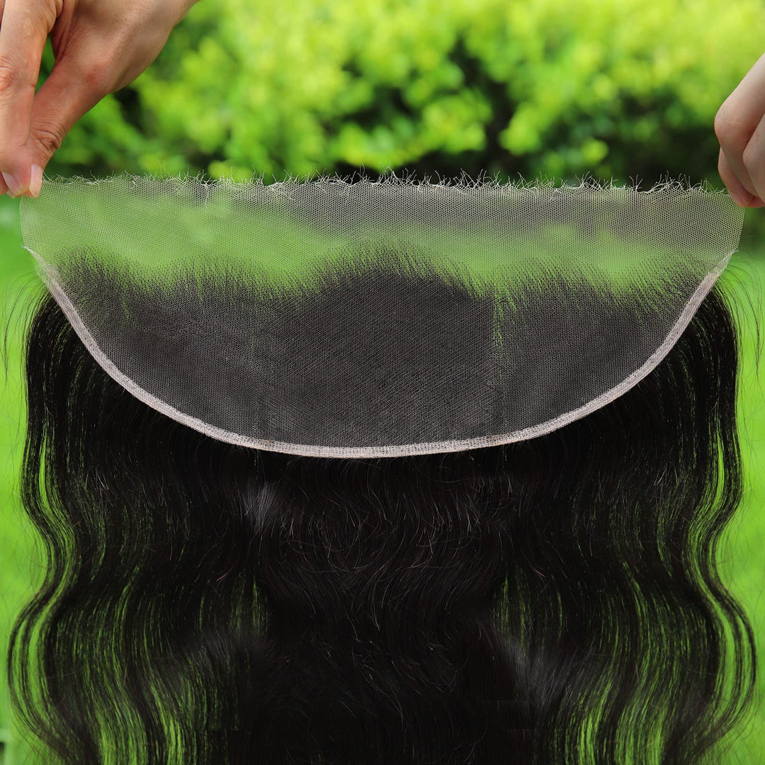 Beeos 13X4 Hd Lace Frontal Only, 0.10Mm Ultra-Thin Hd Lace Body Wave Frontal Pre-Plucked Vivid Clean Hairline Brazilian Human Ha