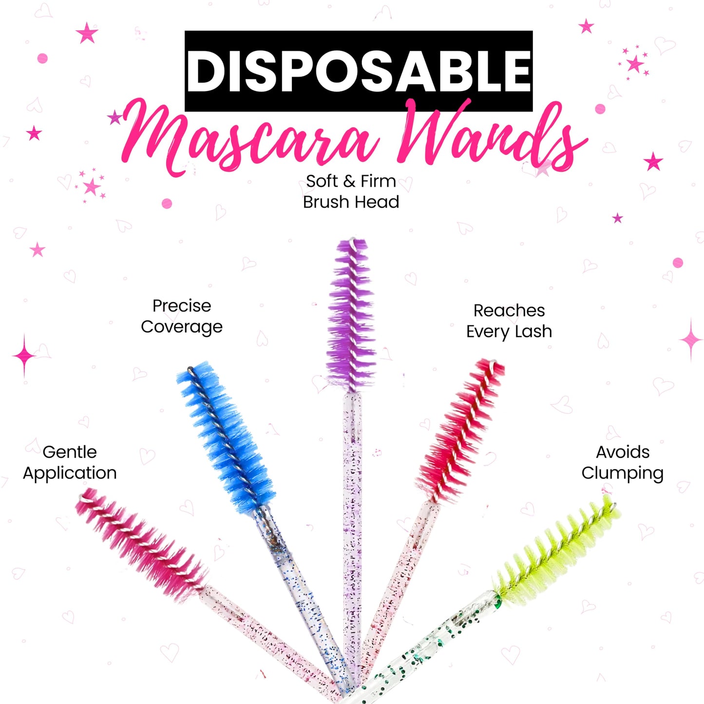 150pcs Eyebrow Spoolies, Premium Disposable Eyelash Brushes Spoolies, Disposable Mascara Wands, Eyelash Spoolies Eyebrow, Cosmetic Make-Up Tools (Multicolour), Perfect For On-The-Go Grooming Needs
