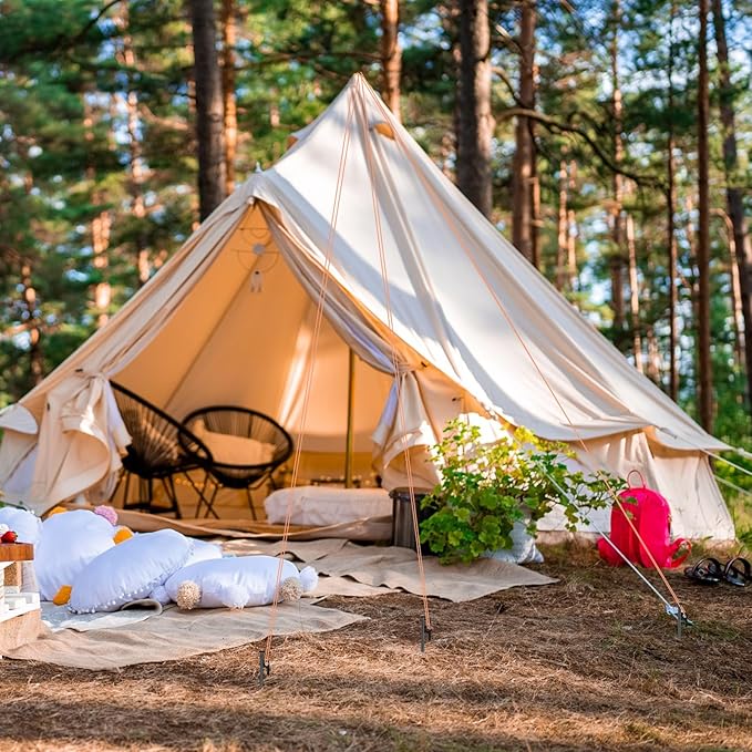 Blulu 24 Pcs 8/12/16 Inch Tent Stakes Heavy Duty Steel Metal Tent Pegs Unbreakable and Inflexible Metal Stakes Tent Spikes for Camping, Yard Decoration, Picnic, Tarp(Black, 12 Inch)