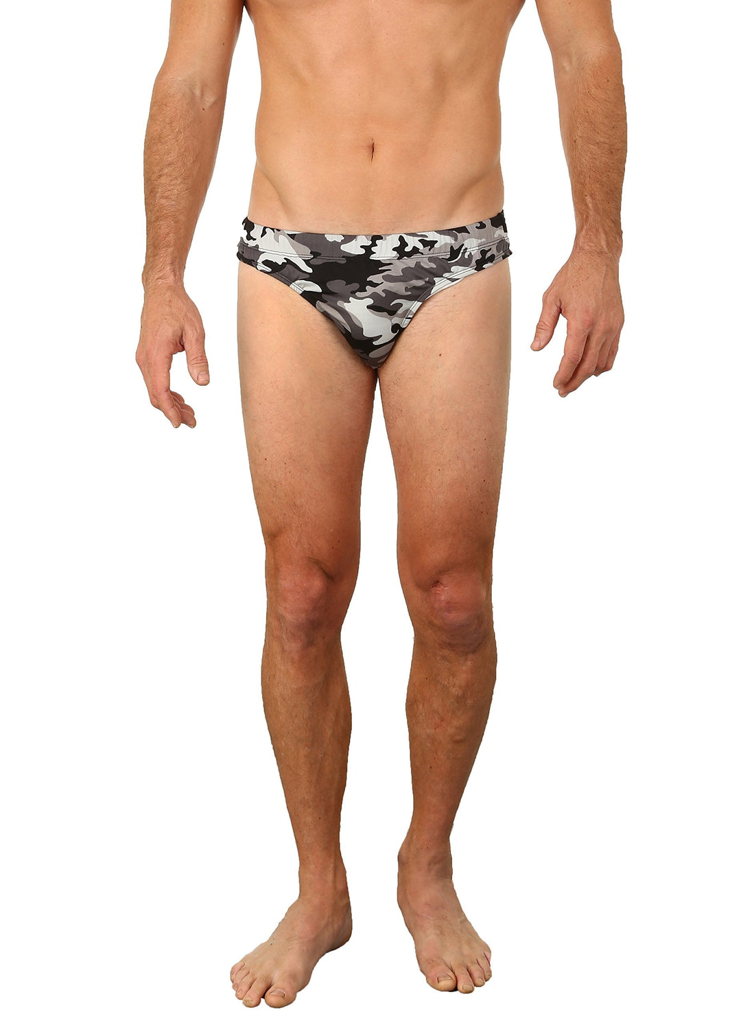 UZZI Men's Basic Swim Shark Bikini Swimwear 4600 Camo Black L