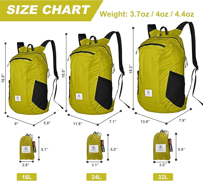 4Monster Hiking Daypack,Water Resistant Lightweight Packable Backpack for Travel Camping Outdoor