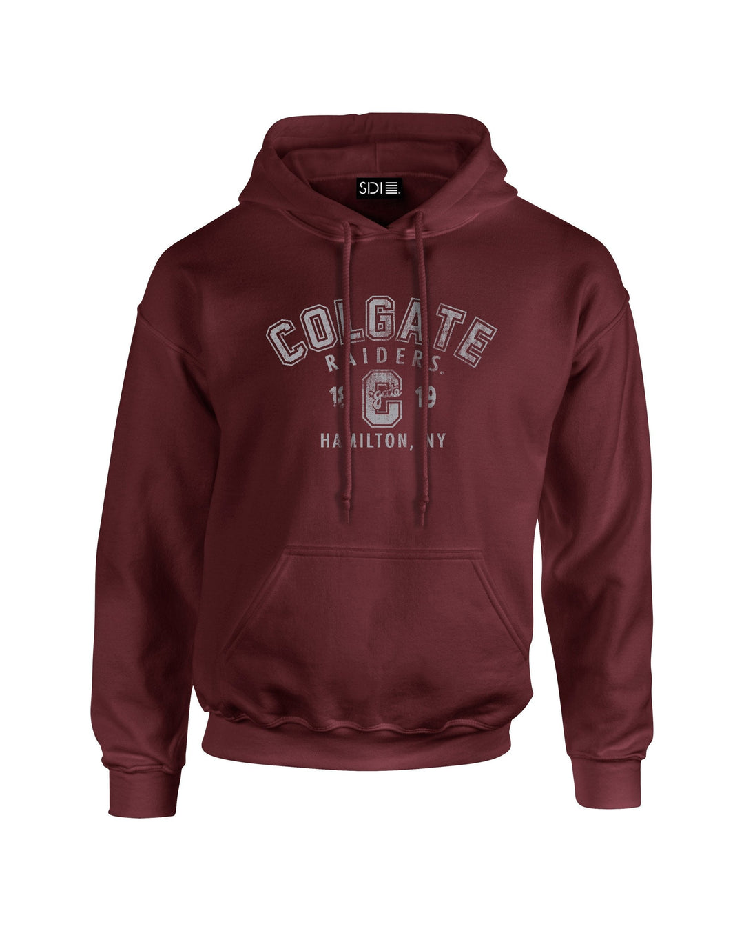 Colgate Raiders College Arch 50/50 Blended 8 oz Hooded Sweatshirt, X-Large, Maroon